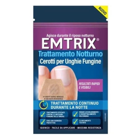 Emtrix Cerotti Trattamento Notturno per Funghi delle Unghie 14 pezzi Emtrix Cerotti Trattamento Notturno per Funghi delle Unghie 14 pezzi