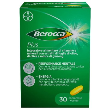 Bayer Berocca Plus integratore Ricostituente con Vitamine e Minerali 30 compresse