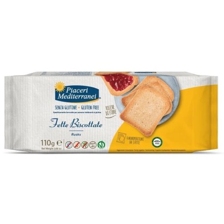 Piaceri Mediterranei Fette biscottate senza glutine 4 monoporzioni da 3 fette Piaceri Mediterranei Fette biscottate senza glutine 4 monoporzioni da 3 fette