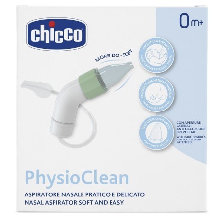 Chicco Physioclean Aspiratore nasale pratico e delicato contro secrezioni nasali in eccesso Chicco Physioclean Aspiratore nasale pratico e delicato contro secrezioni nasali in eccesso