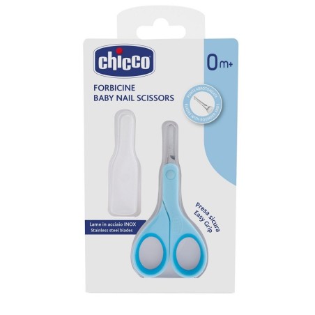 Chicco Forbicine azzurre presa sicura per bambini lame in acciaio inox 1 pezzo Chicco Forbicine azzurre presa sicura per bambini lame in acciaio inox 1 pezzo