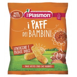Plasmon Dry Snack I Paff dei Bambini lenticchie e patate dolci merenda 15 g