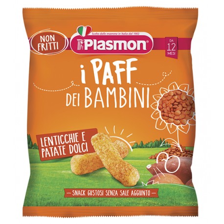 Plasmon Dry Snack I Paff dei Bambini lenticchie e patate dolci merenda 15 g