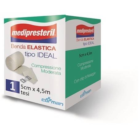 Medipresteril Benda elastica tipo ideal compressione moderata 5 cm x 4,5 m Medipresteril Benda elastica tipo ideal compressione moderata 5 cm x 4,5 m