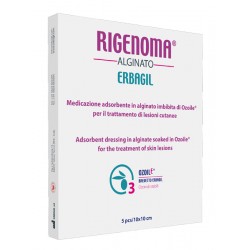 Erbagil Rigenoma Alginato Medicazione adsorbente per il trattamento di lesioni cutanee 5 pezzi