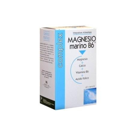 Magnesio Marino B6 integratore per muscoli e sistema nervoso 40 capsule Magnesio Marino B6 integratore per muscoli e sistema nervoso 40 capsule