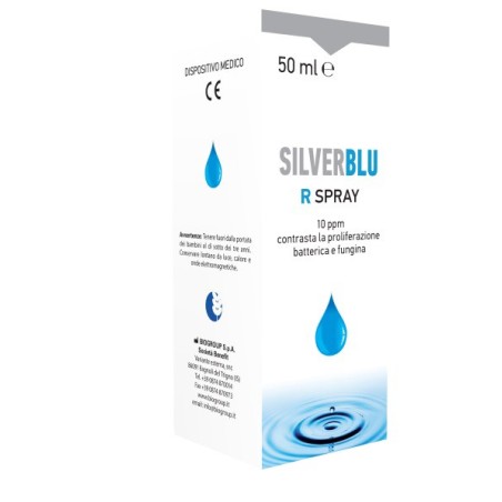 Silver Blu R Spray argento microcolloidale per bocca naso orecchie 50 ml Silver Blu R Spray argento microcolloidale per bocca naso orecchie 50 ml