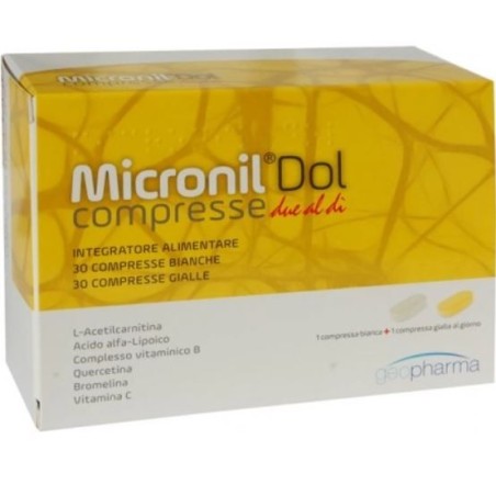 Geofarma Micronil Dol integratore per funzionalità del sistema nervoso 60 compresse Geofarma Micronil Dol integratore per funzionalità del sistema nervoso 60 compresse