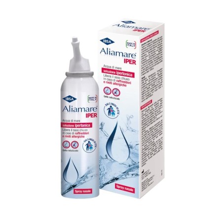 Ibsa Aliamare Iper Spray ipertonico all'acqua di mare per igiene nasale 125 ml Ibsa Aliamare Iper Spray ipertonico all'acqua di mare per igiene nasale 125 ml