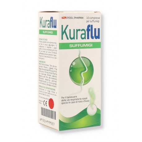 Pool Pharma Kuraflu Suffumigi 10 compresse per benessere delle vie respiratorie nasali