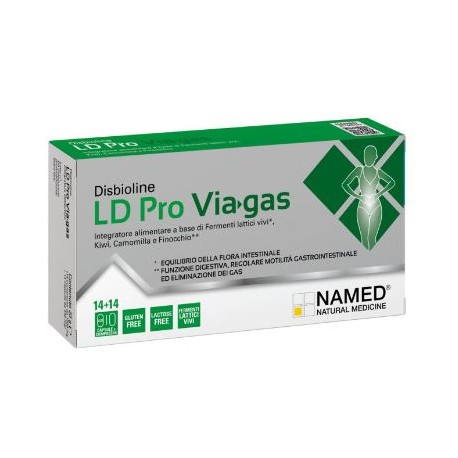 Named Disbiomed LD Pro Viagas integratore prebiotico per flora intestinale 14 capsule + 14 compresse