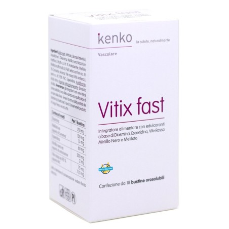 Kenko Vitix Fast integratore per funzionalità del microcircolo e pesantezza alle gambe 18 stick Kenko Vitix Fast integratore per funzionalità del microcircolo e pesantezza alle gambe 18 stick
