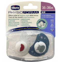 CHICCO SUCCHIETTI AIR BLU LUMI SILICONE 16-36 MESI 2 PEZZI