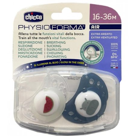 CHICCO SUCCHIETTI AIR BLU LUMI SILICONE 16-36 MESI 2 PEZZI CHICCO SUCCHIETTI AIR BLU LUMI SILICONE 16-36 MESI 2 PEZZI