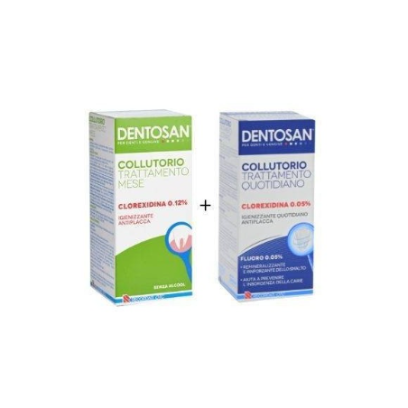 DENTOSAN COLLUTORIO BIPACK 0,12% MESE 200 ML + 0,05% QUOTIDIANO 200 ML DENTOSAN COLLUTORIO BIPACK 0,12% MESE 200 ML + 0,05% QUOTIDIANO 200 ML