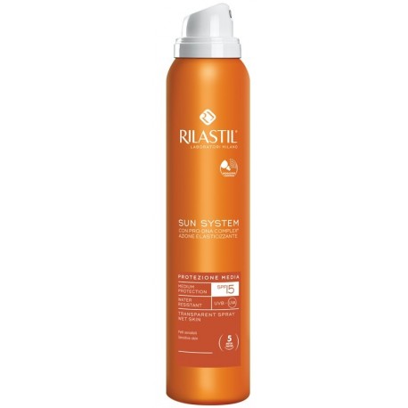 Rilastil Sun System Transparent Spray SPF 15 Pelli Sensibili Protezione Solare - 200 ml