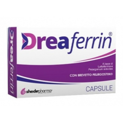 Dreaferrin – Integratore in capsule di ferro liposomiale con vitamina C e lattoferrina. Confezione da 30 capsule.