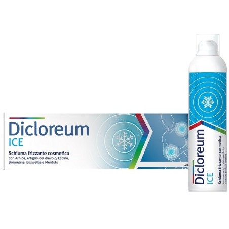 Dicloreum Ice Schiuma frizzante effetto freddo per traumi e contusioni 150 ml Dicloreum Ice Schiuma frizzante effetto freddo per traumi e contusioni 150 ml