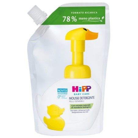 Hipp Mousse Detergente viso e corpo per bambini ricarica Paperella Fun 250 ml Hipp Mousse Detergente viso e corpo per bambini ricarica Paperella Fun 250 ml