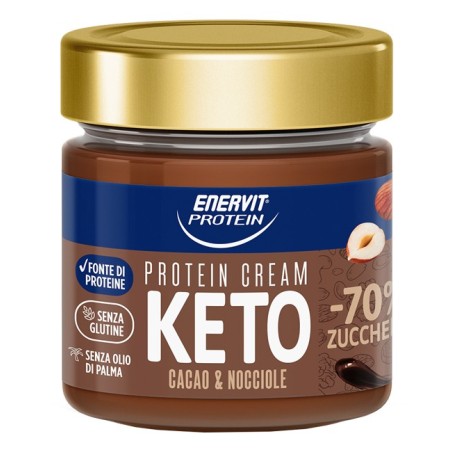 Enervit Protein Keto Crema Cacao e nocciole fonte di proteine 180 g Enervit Protein Keto Crema Cacao e nocciole fonte di proteine 180 g