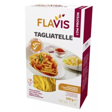 Flavis Tagliatelle pasta aproteica a basso contenuto di sodio 200 g Flavis Tagliatelle pasta aproteica a basso contenuto di sodio 200 g