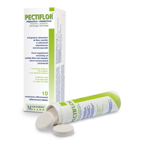 Mar-farma Pectiflor Prebiotico + Probiotico integratore per disturbi gastrointestinali 10 compresse effervescenti Mar-farma Pectiflor Prebiotico + Probiotico integratore per disturbi gastrointestinali 10 compresse effervescenti