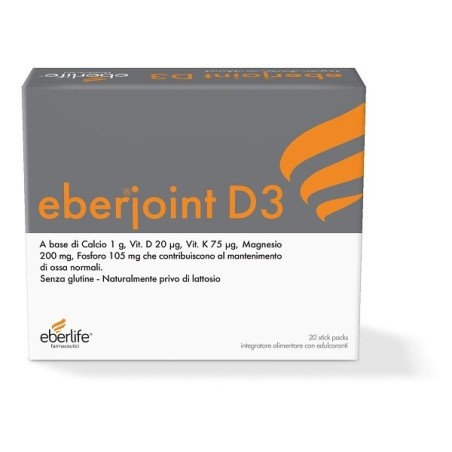 Eberjoint D3 integratore per assorbimento del calcio e del fosforo 20 stick pack Eberjoint D3 integratore per assorbimento del calcio e del fosforo 20 stick pack
