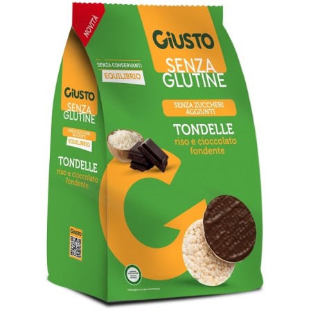 Giusto Senza Glutine Tondelle Riso e Cioccolato Fondente 60 g Giusto Senza Glutine Tondelle Riso e Cioccolato Fondente 60 g