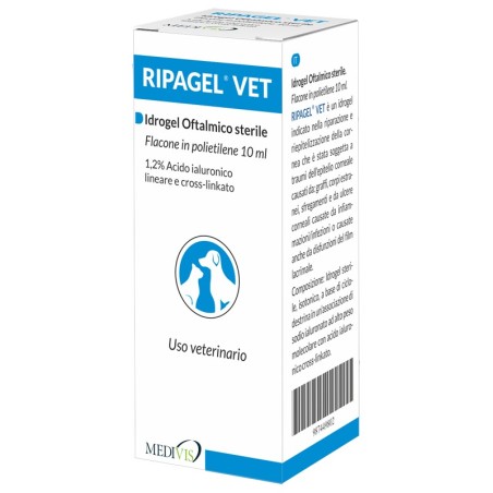 Ripagel Vet Idrogel in gocce oculari per riparazione degli occhi degli animali 10 ml Ripagel Vet Idrogel in gocce oculari per riparazione degli occhi degli animali 10 ml