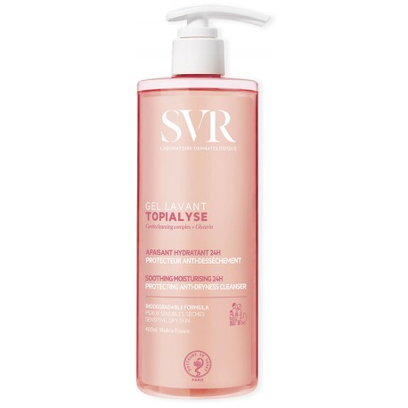 SVR Topialyse Gel Lavant Detergente viso corpo intimo capelli anti-secchezza 24 ore 400 ml