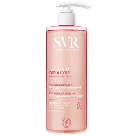 SVR Topialyse Gel Lavant Detergente viso corpo intimo capelli anti-secchezza 24 ore 400 ml