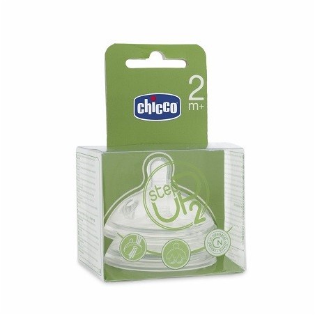 Chicco Step Up 2 Flusso Medio - Tettarella per Neonati dai 2 Mesi Chicco Step Up 2 Flusso Medio - Tettarella per Neonati dai 2 Mesi