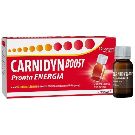 Carnidyn Boost Pronta Energia integratore energizzante per riattivare l'organismo 10 flaconcini Carnidyn Boost Pronta Energia integratore energizzante per riattivare l'organismo 10 flaconcini
