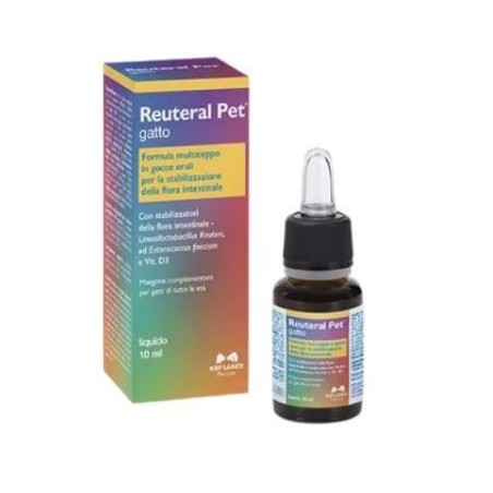 Reuteral Pet Gatto integratore per benessere intestinale in gocce 10 ml Reuteral Pet Gatto integratore per benessere intestinale in gocce 10 ml