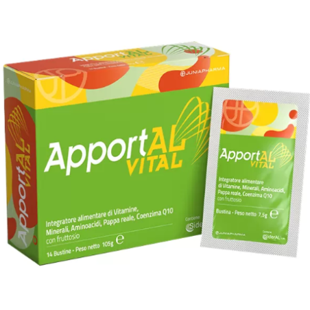 Apportal Vital 14 Bustine: integratore completo per energia, concentrazione e difese immunitarie. Apportal Vital 14 Bustine: integratore completo per energia, concentrazione e difese immunitarie.