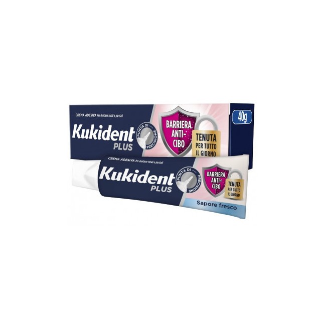 Kukident Plus Sigillo adesivo per dentiera tenuta forte quotidiana 40g