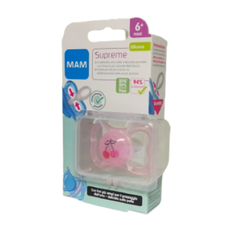 Mam Supreme Ciuccio in silicone per bambini da 6 mesi 1 pezzo rosa Mam Supreme Ciuccio in silicone per bambini da 6 mesi 1 pezzo rosa