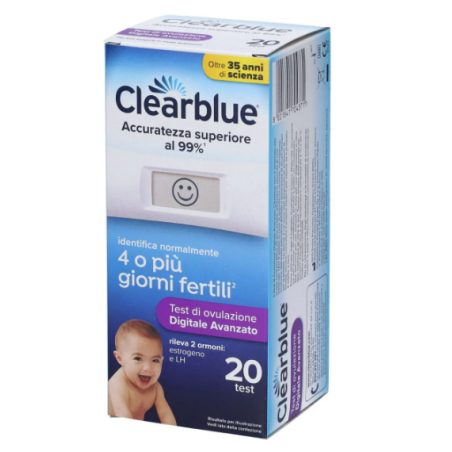 Clearblue 10test di ovulazione digitale avanzato con doppio indicatore Clearblue 10test di ovulazione digitale avanzato con doppio indicatore
