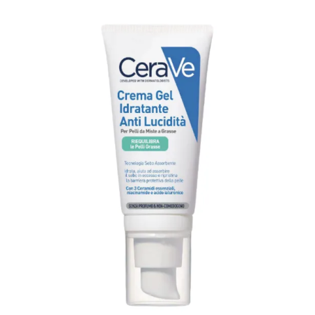 Cerave Crema gel viso idratante anti lucidità pelli miste e grasse 52 ml Cerave Crema gel viso idratante anti lucidità pelli miste e grasse 52 ml