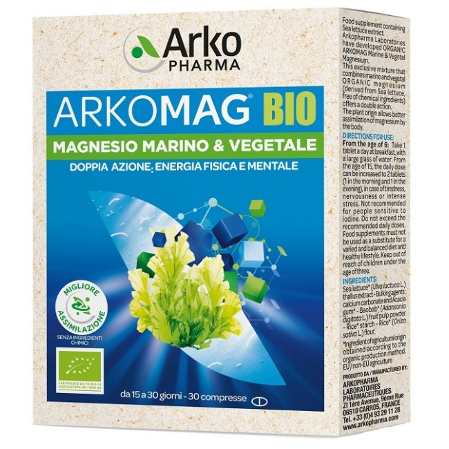 Arkopharma Arkomag Bio Magnesio Marino & Vegetale 30 Compresse