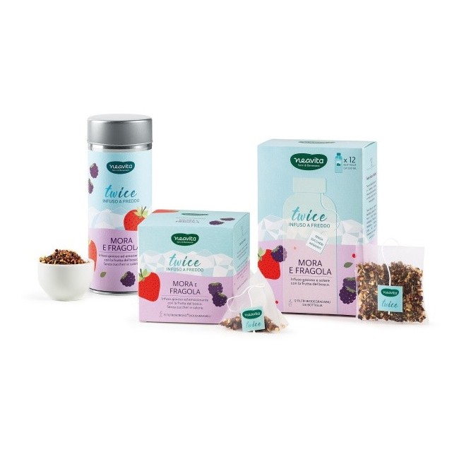 NEAVITA FILTROSCRIGNO INFUSO MORA FRAGOLA MINI TIN INDACO TWICE TO GO 3 PEZZI