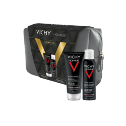 Vichy Homme Pochette Natale Gel doccia 200 ml + Schiuma da barba 200 ml