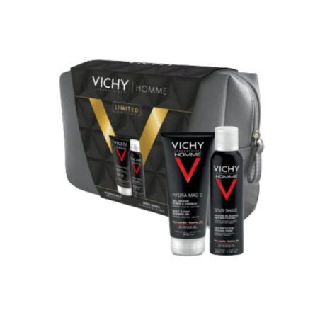 Vichy Homme Pochette Natale Gel doccia 200 ml + Schiuma da barba 200 ml