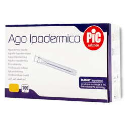 Pic Ago Ipodermico G30 1/2 – 100 pezzi: ago sterile calibro fine per somministrazioni e prelievi.