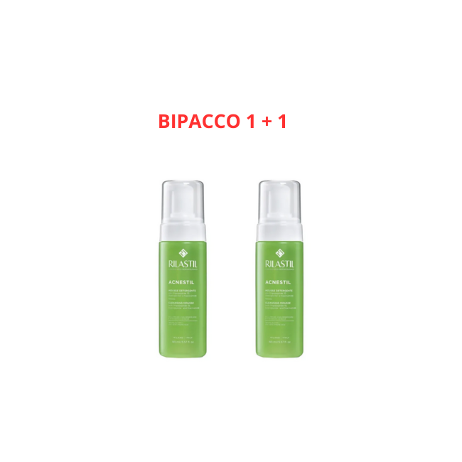 Rilastil Acnestil Mousse Bipacco - Detergente viso pelle acneica 1+1 pack