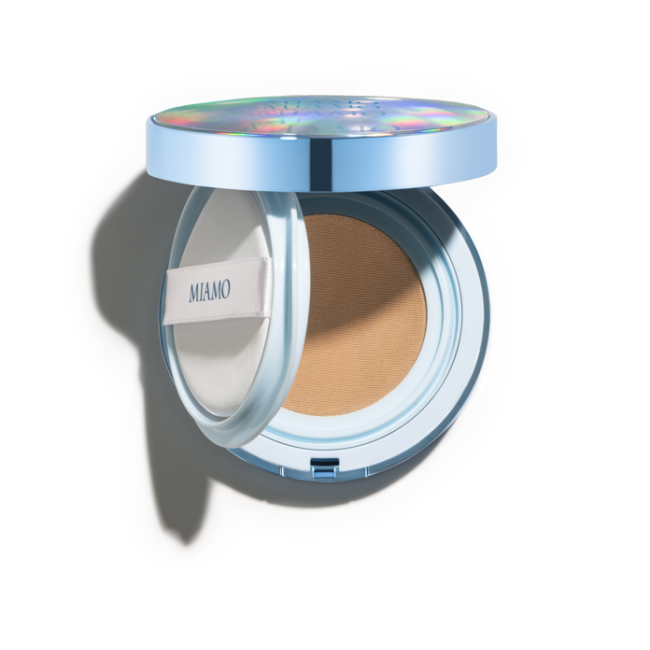 Miamo Second Skin Mesh Cushion SAND fondotinta solare SPF50+ glow antiox