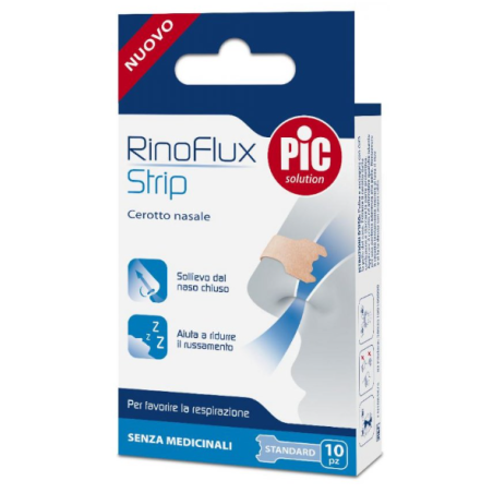 Rinoflux Cerotto Nasale Standard 10 Pezzi – Migliora la respirazione e riduce il russamento Rinoflux Cerotto Nasale Standard 10 Pezzi – Migliora la respirazione e riduce il russamento