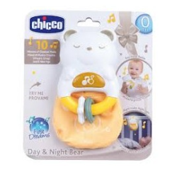Chicco Gioco Trillino Orso Day&Night – Sonaglio Stimolante per neonati