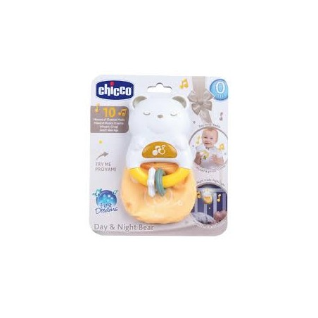 Chicco Gioco Trillino Orso Day&Night – Sonaglio Stimolante per neonati