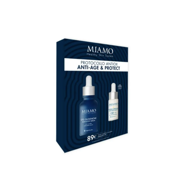 Miamo Booster Antiossidante GF5-glutathione Rejuvenating Serum 30 ml + Aging Defense solare omaggio